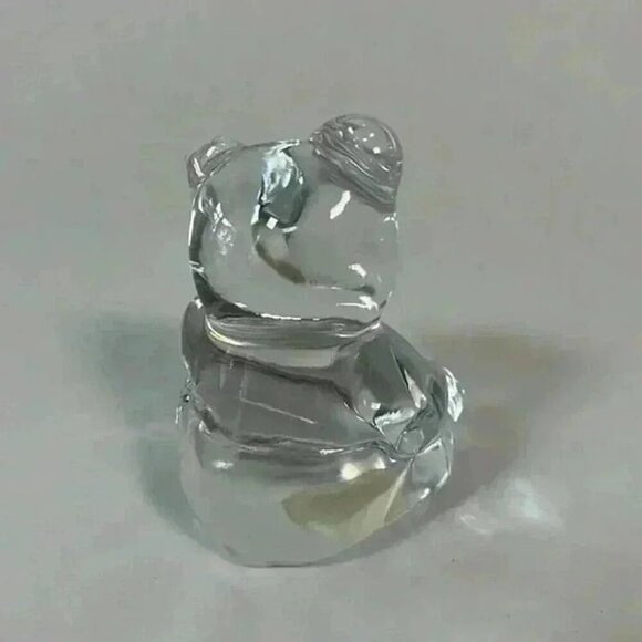 PRINCESS HOUSE LEAD CRYSTAL SITTING BEAR FIGURINE CLEAR GLASS NO CHIPS OR CRACKS - Picture 2 of 5